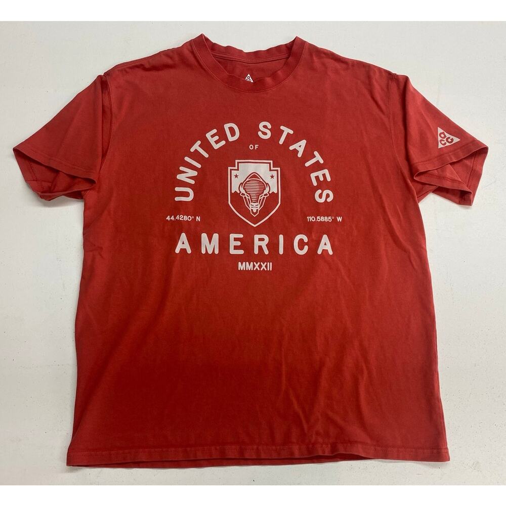 Men Nike ACG Loose Fit United States of America mid-weight graphic t-shirt XL